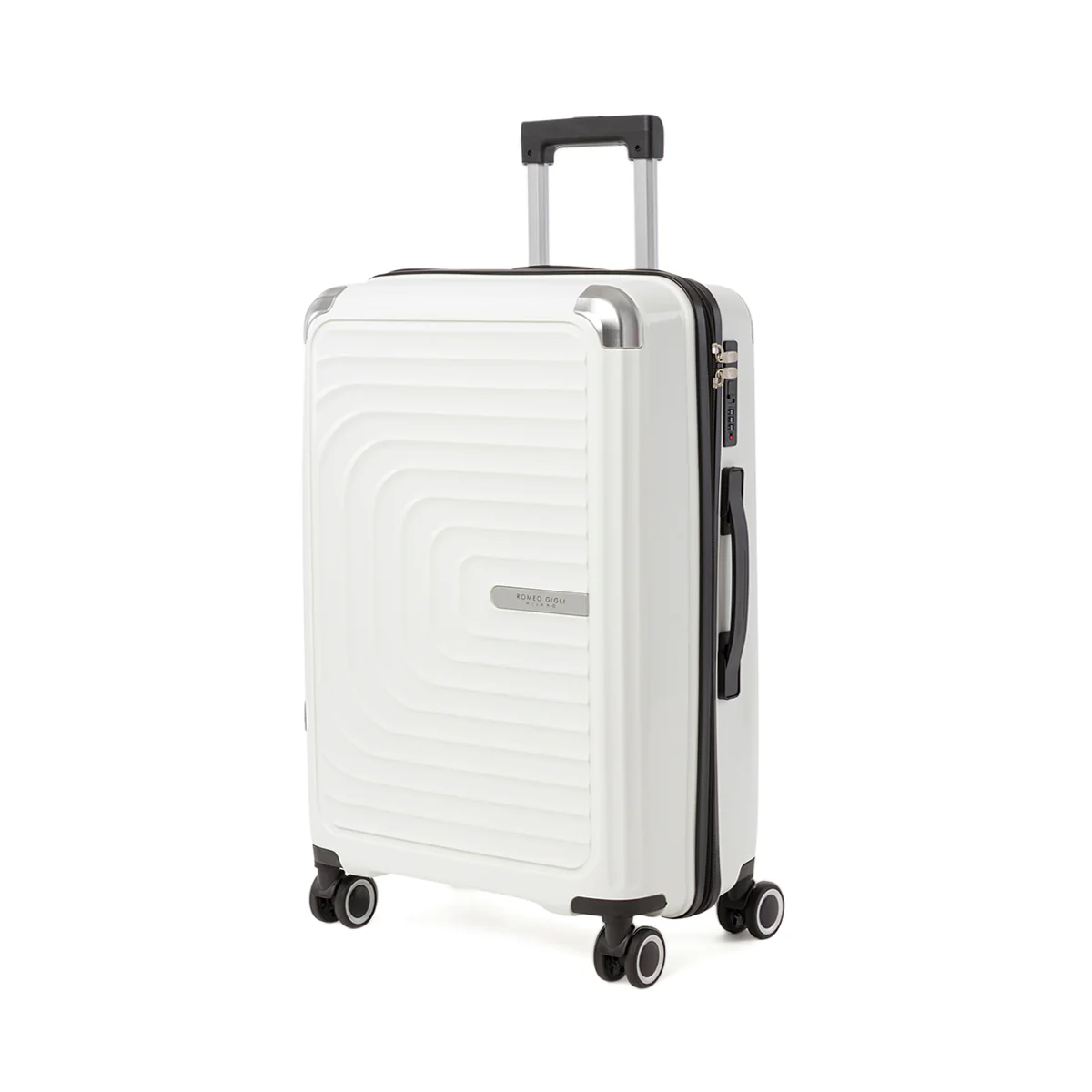 Trolley medio bianco in PP rigido Romeo Gigli leggero e resistente