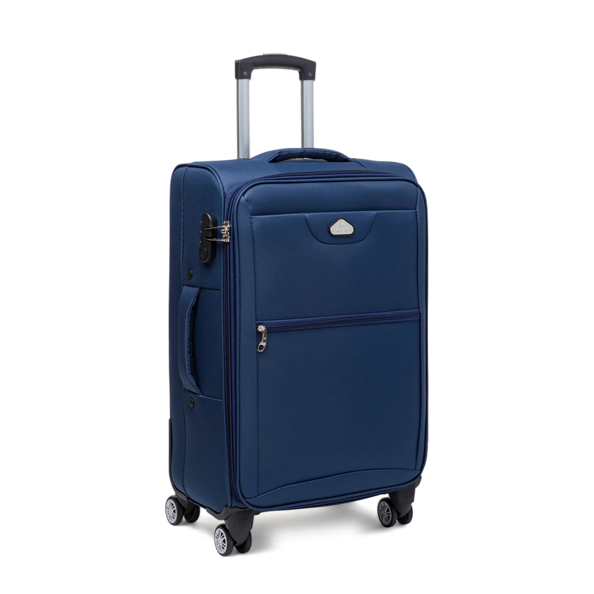 Trolley medio blu in tessuto Valigie Romeo Gigli