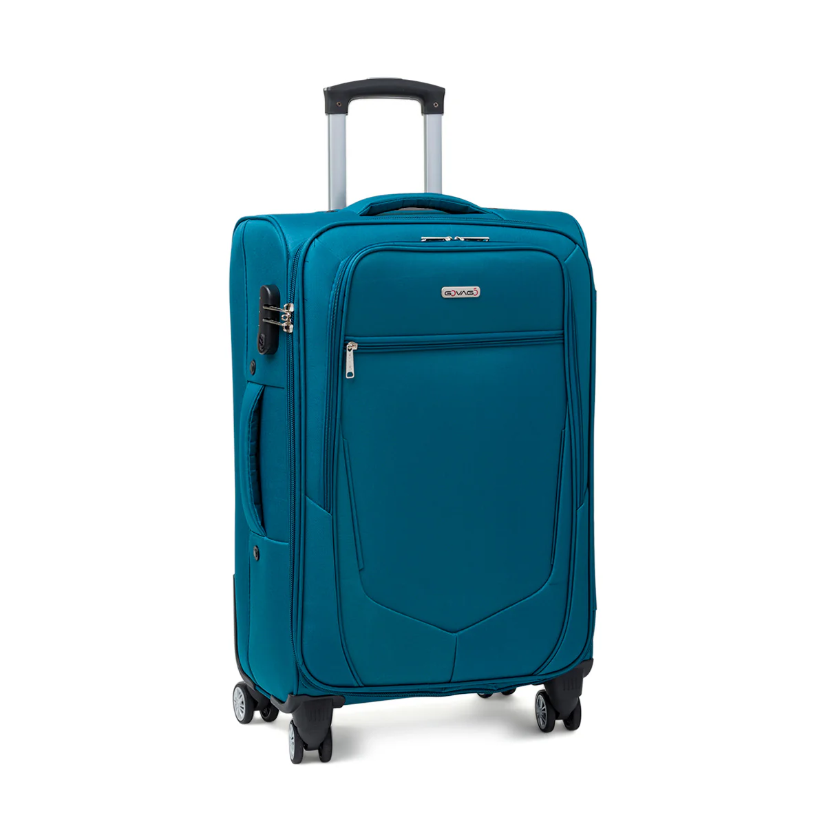 Trolley medio blu ottanio in tessuto Govago