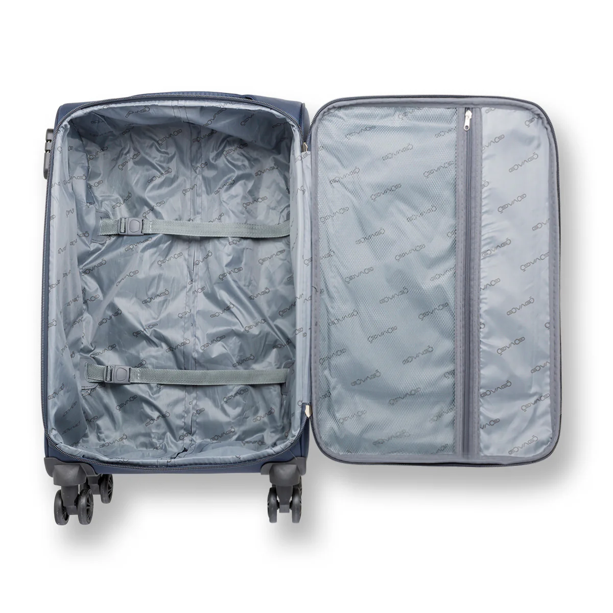 Trolley medio in tessuto blu Govago - Image 3