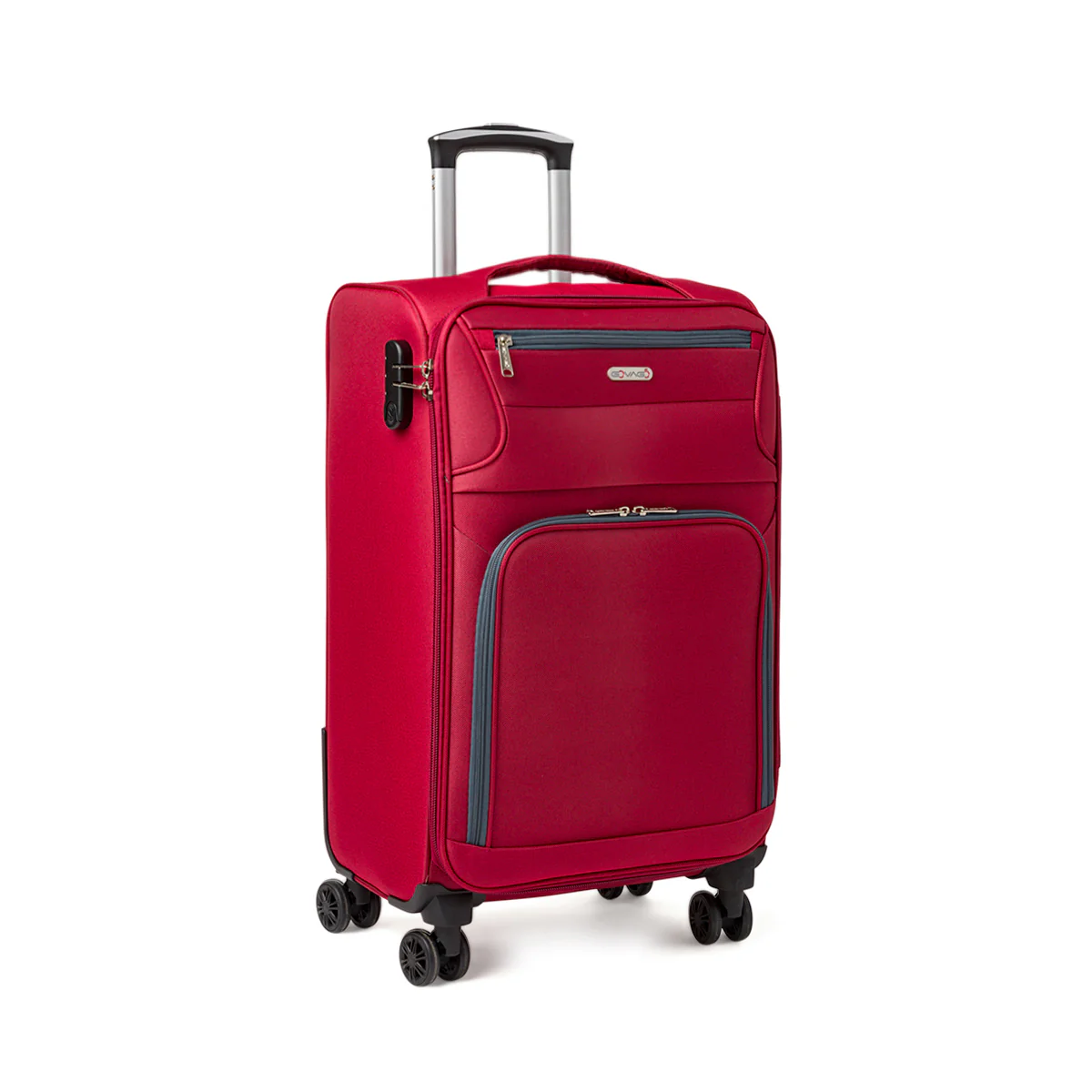 Trolley medio in tessuto rosso Govago