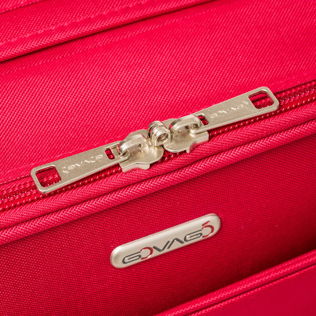 Trolley medio rosso in tessuto Govago - Image 3