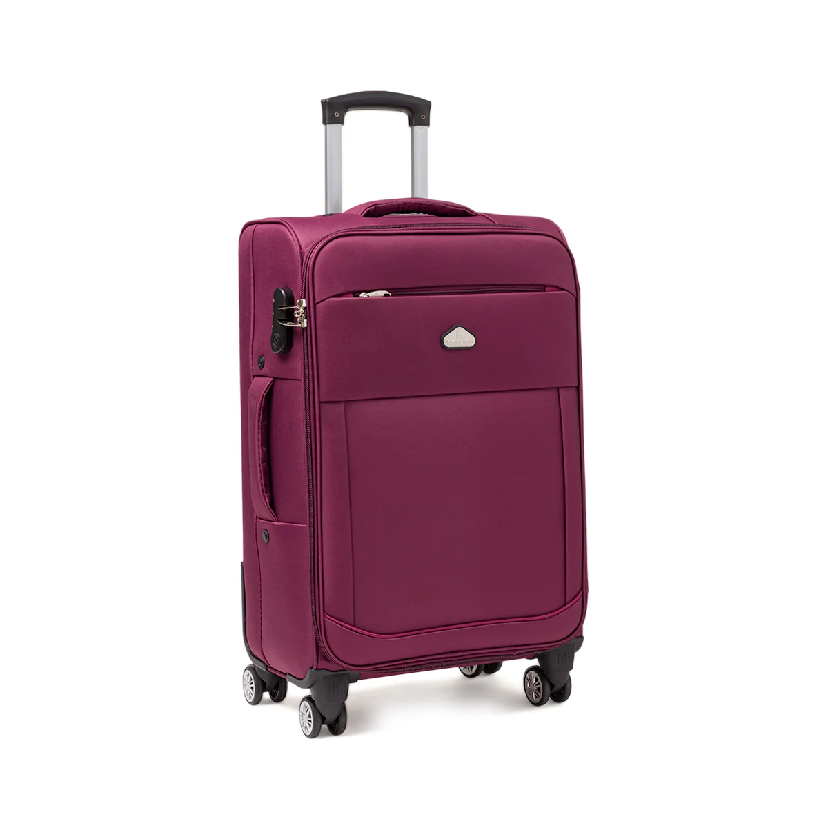 Trolley medio viola da viaggio in tessuto Romeo Gigli