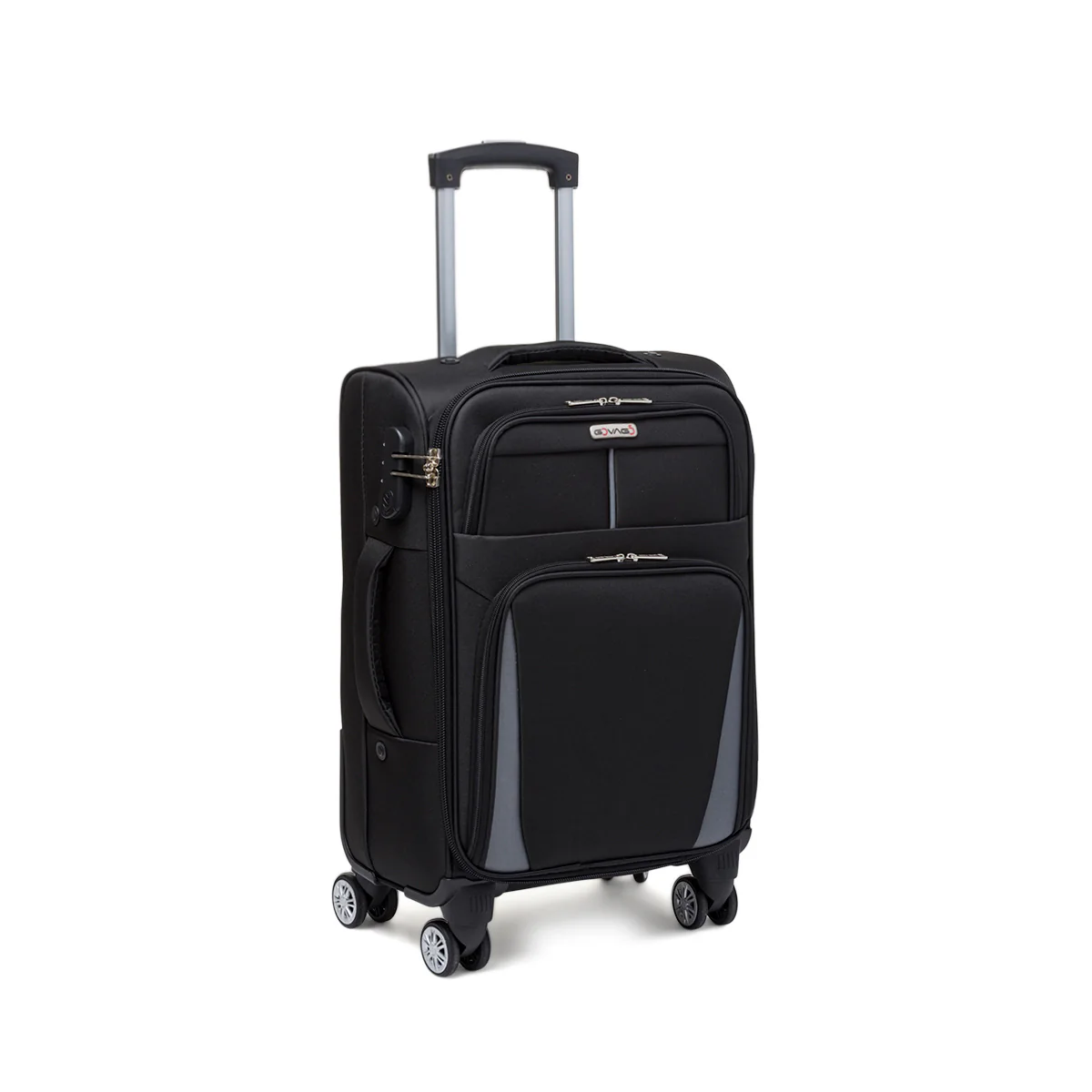 Trolley piccolo nero in tessuto Govago