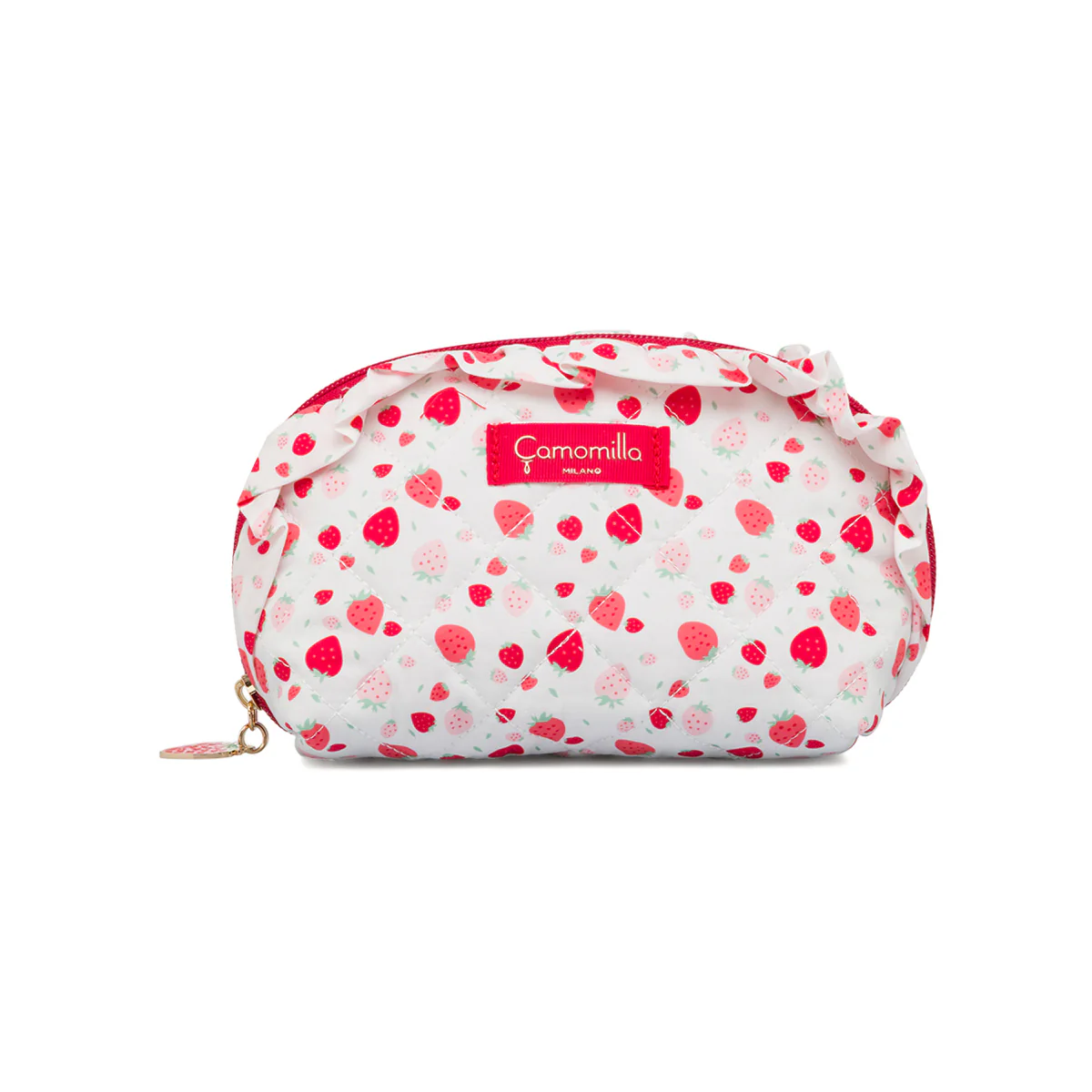 Trousse bianca da Donna con stampa fragola Camomilla Milano