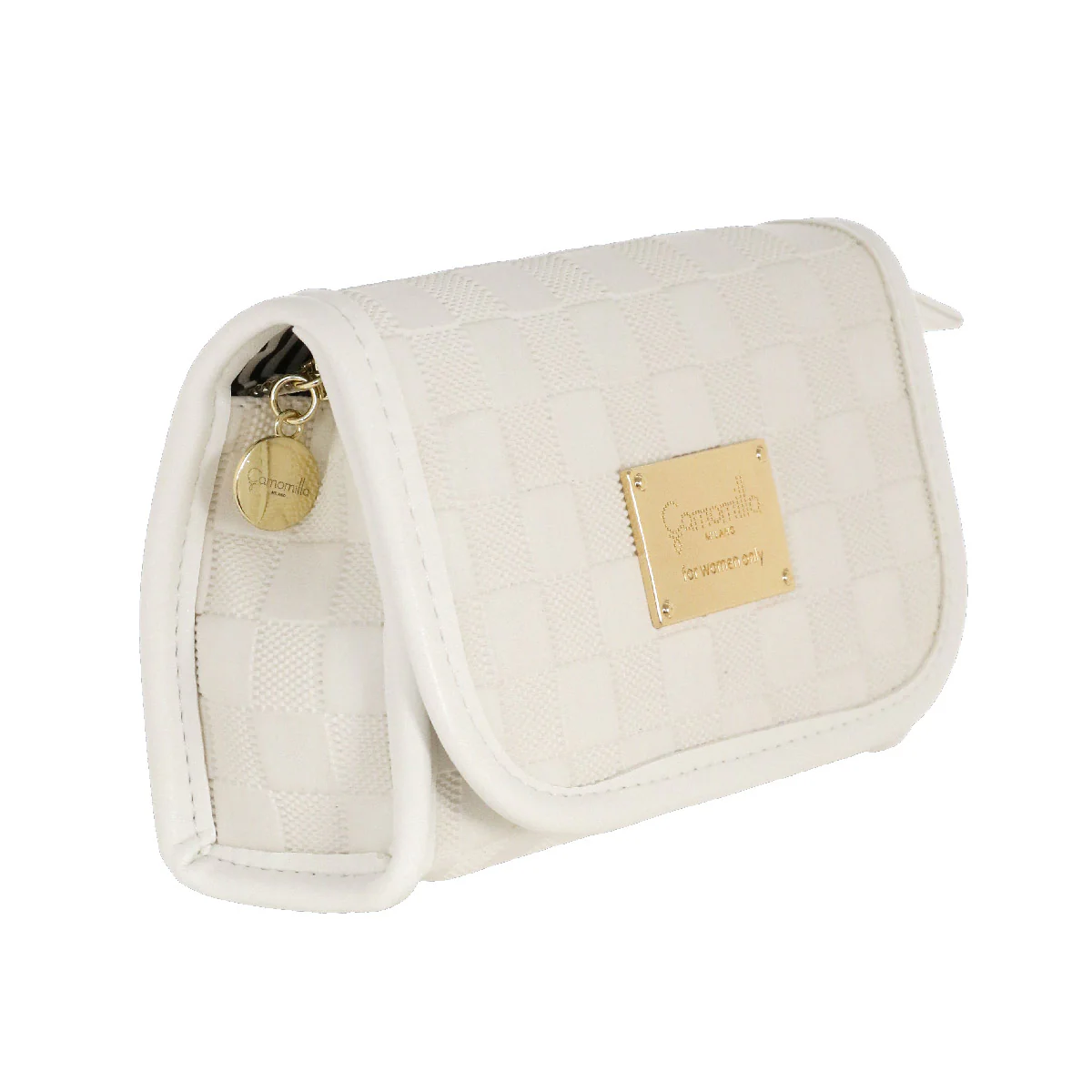 Trousse da Donna Bianca con motivo a quadri Camomilla Milano - Image 3