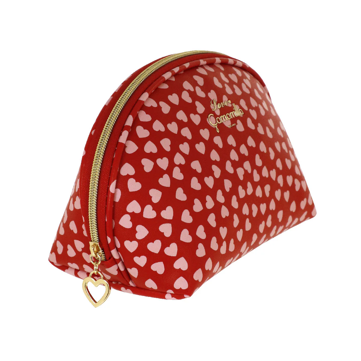 Trousse rosa da Donna con cuori e zip dorata Camomilla Milano - Image 3
