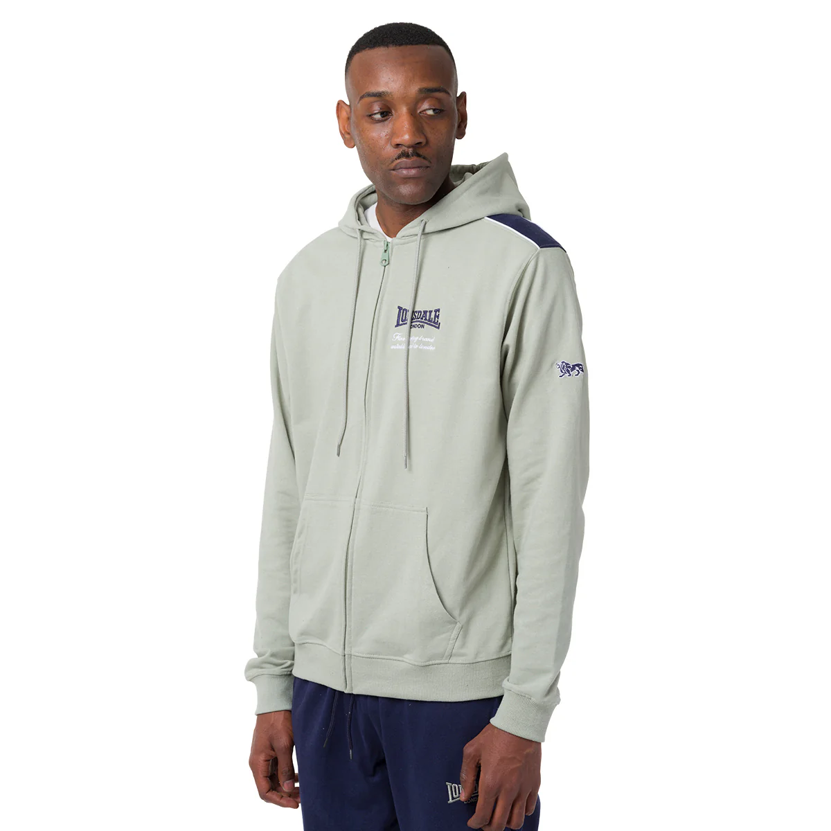Tuta Blu da Uomo con Felpa Full-Zip e Pantaloni Jogger Lonsdale - Image 3