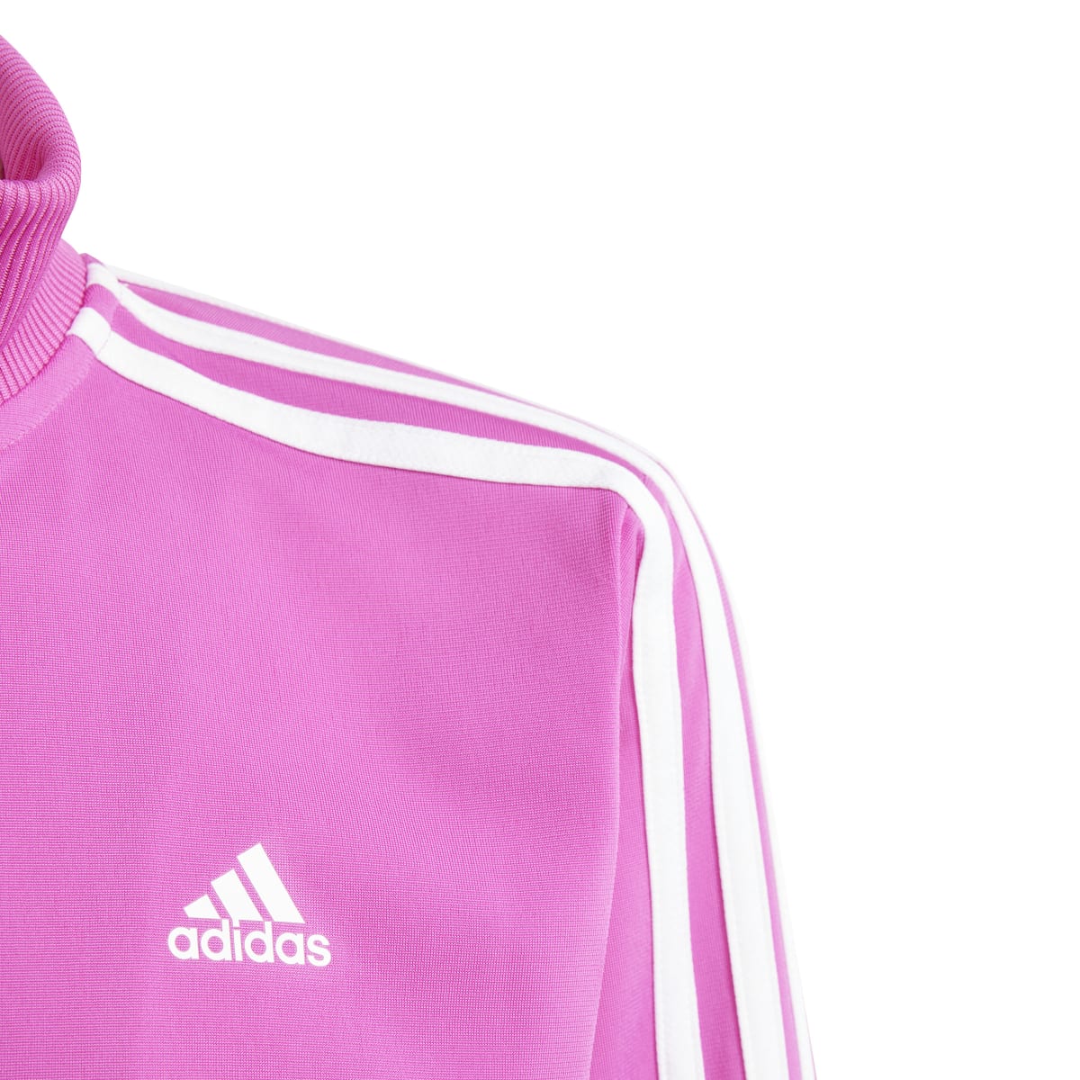 Tuta fucsia e bianca da bambina con pantaloni neri adidas Essentials 3-Stripes Tiberio - Image 6