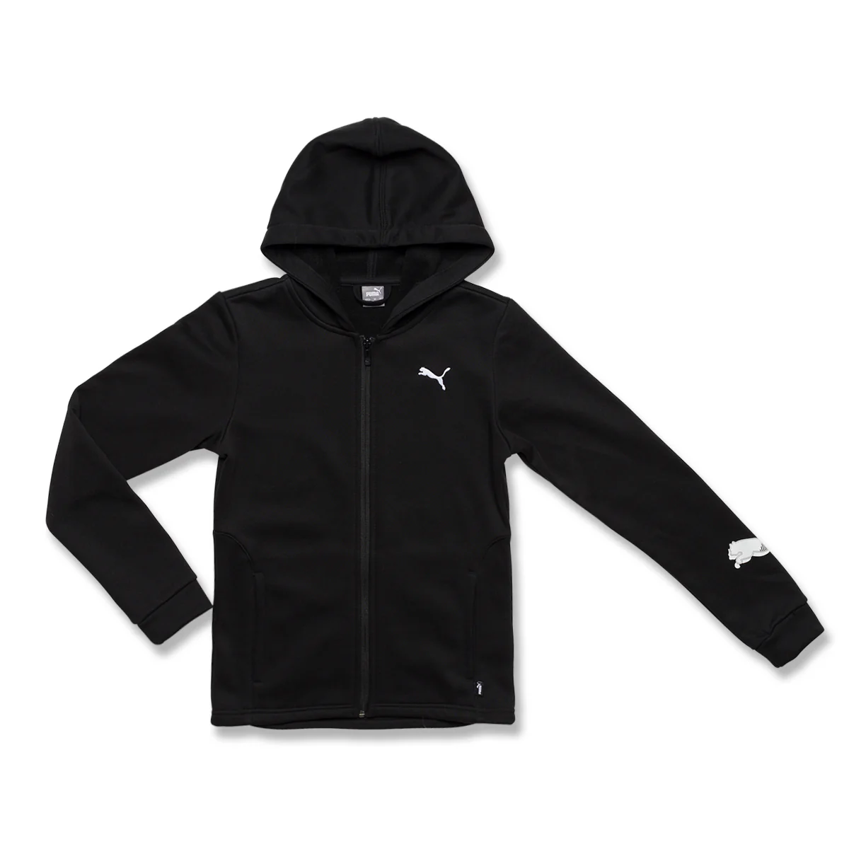 Tuta nera da bambino con logo Puma Classic Hooded Tracksuit