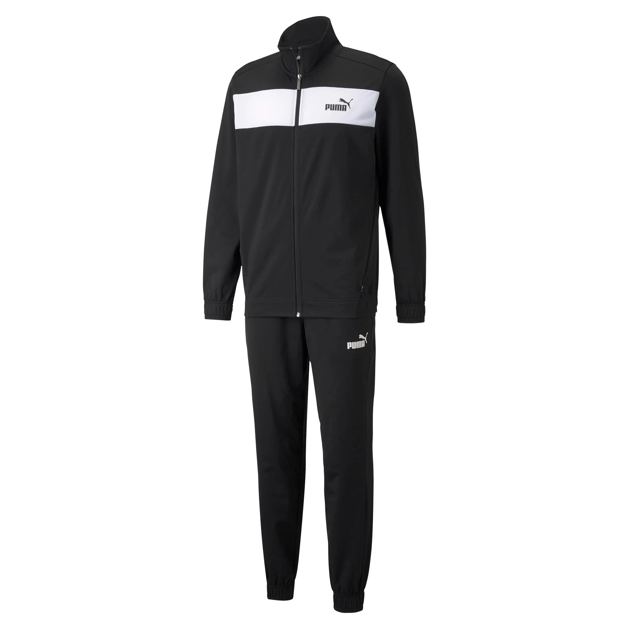 Tuta nera full-zip da uomo con logo Puma