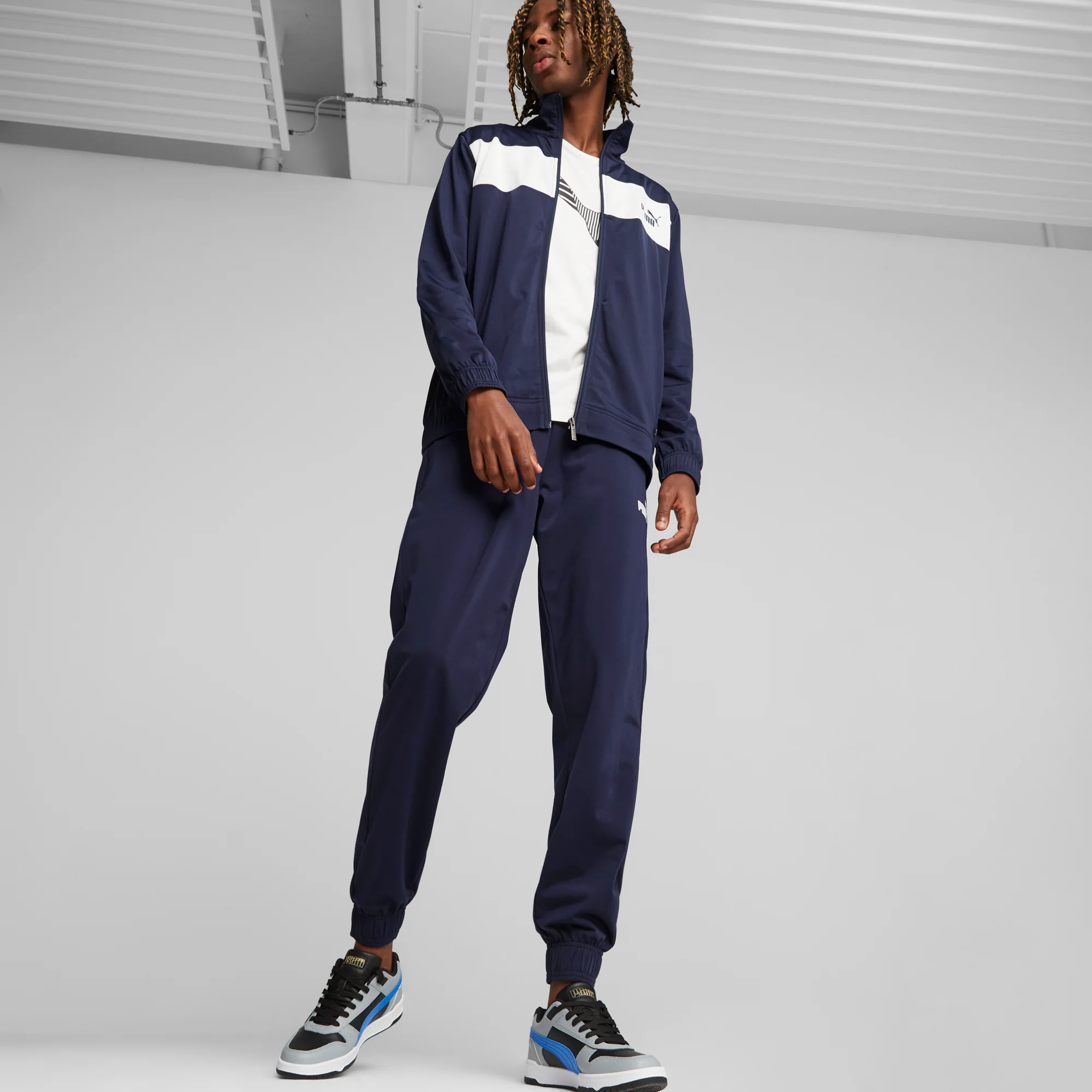 Tuta sportiva blu da uomo con chiusura a zip Puma - Image 2