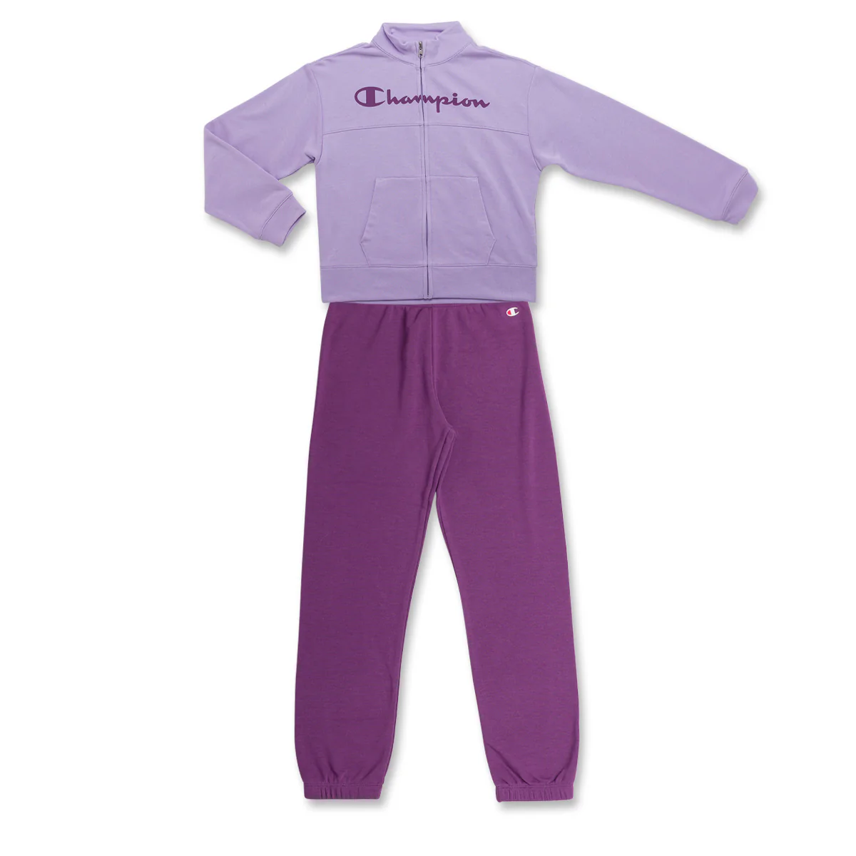Tuta sportiva lilla da bambina con chiusura a zip Champion