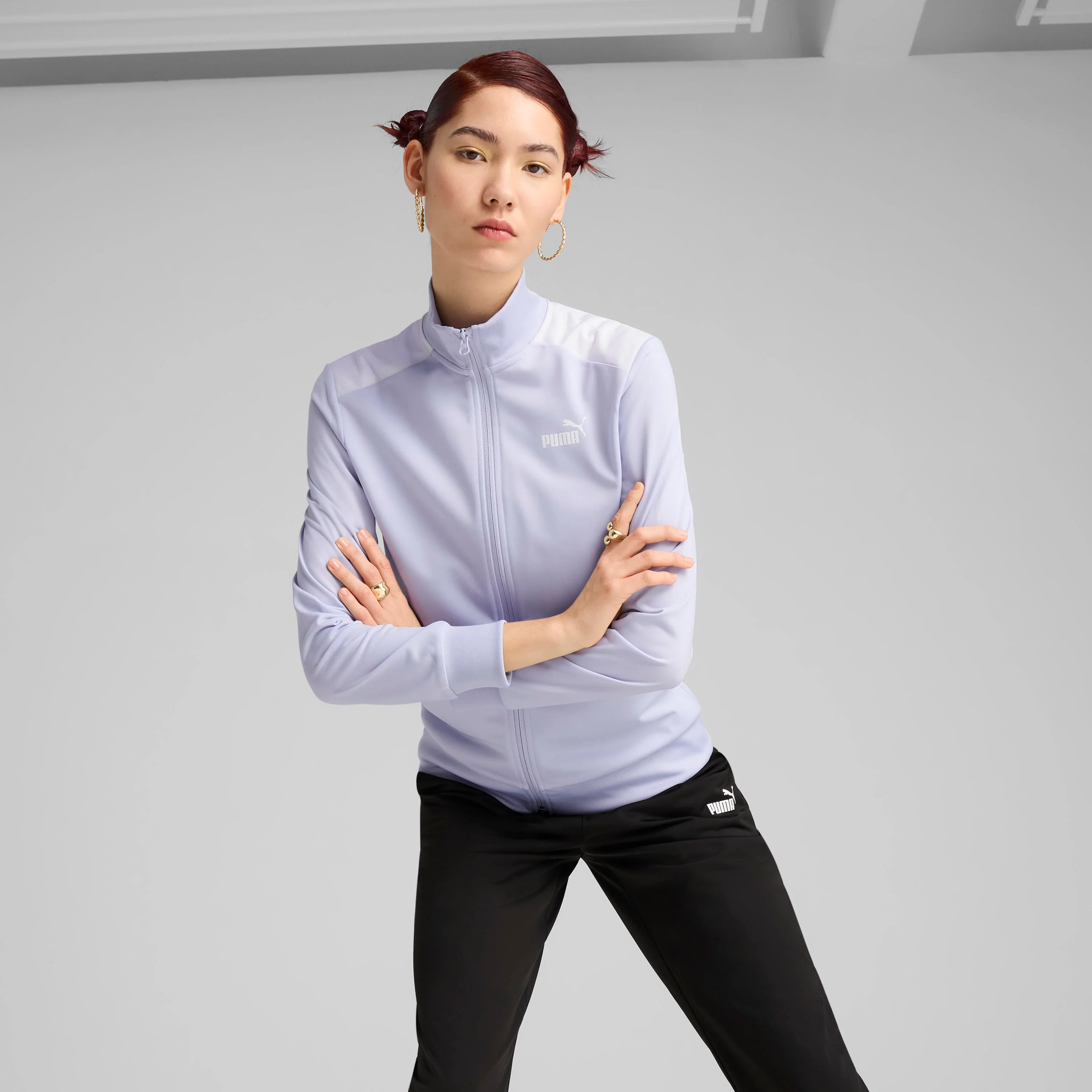 Tuta sportiva nera da Donna con zip Poly Suit Puma - Image 4