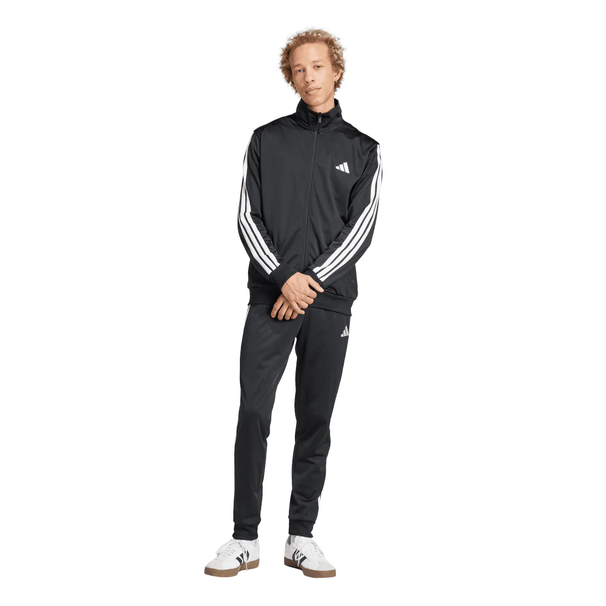 Tuta sportiva nera da Uomo con tre strisce adidas M 3S TR TT TS - Image 2