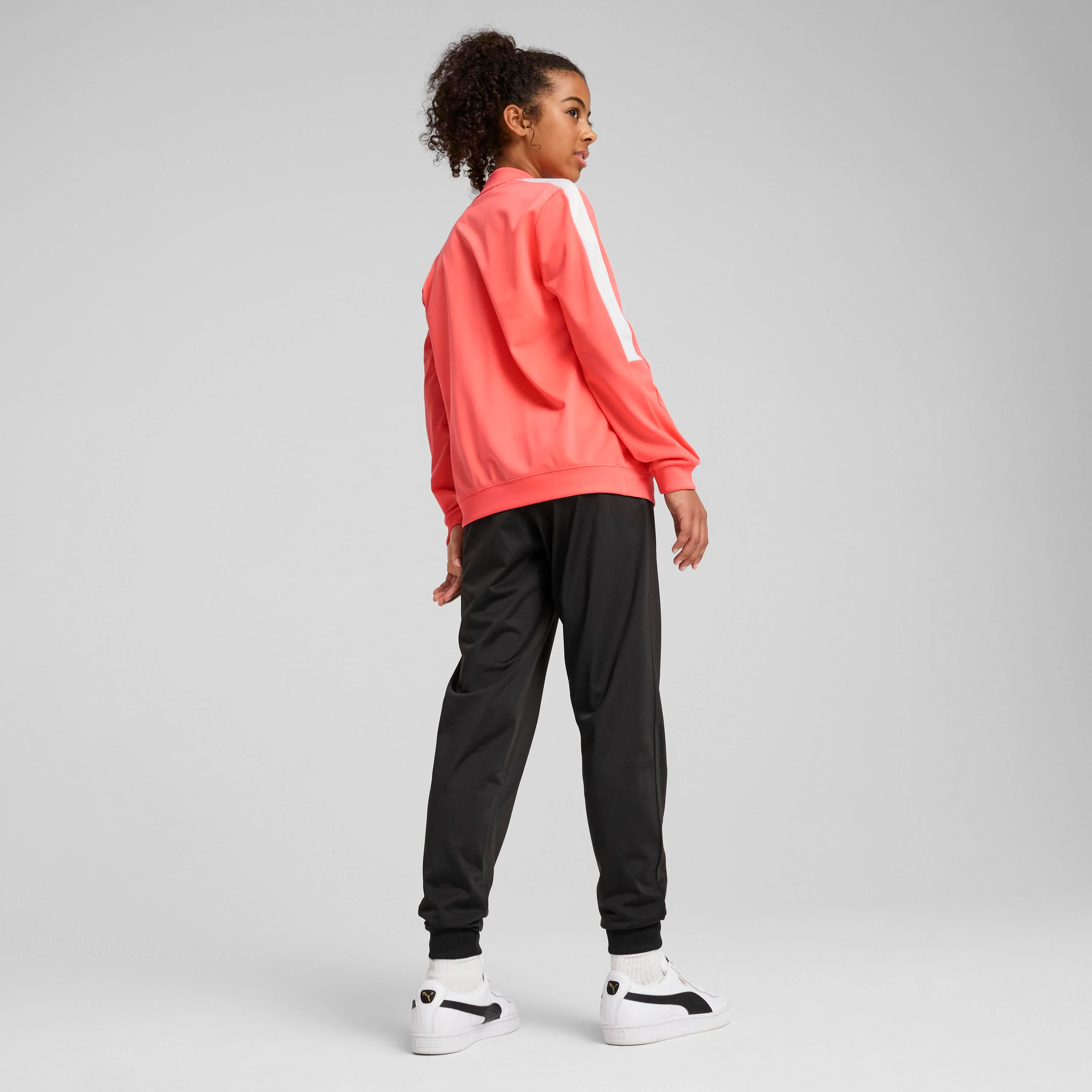 Tuta sportiva rosa e nera da Bambina con logo frontale Puma Poly Baseball Suit G - Image 2