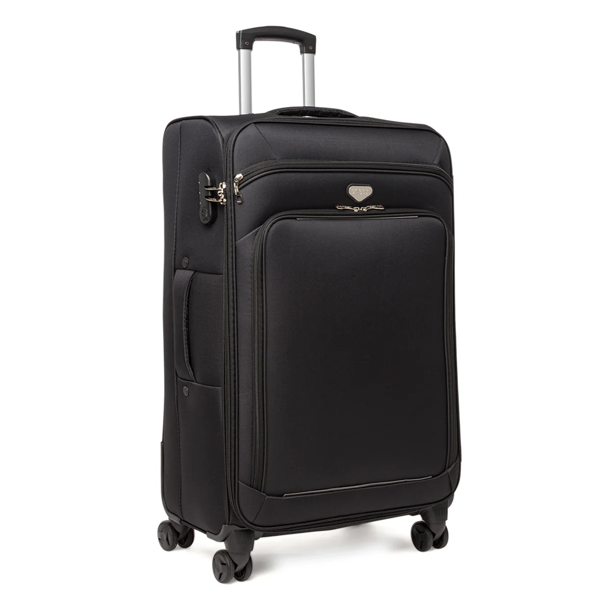 Valigia grande da stiva nera Romeo Gigli Milano con ruote spinner