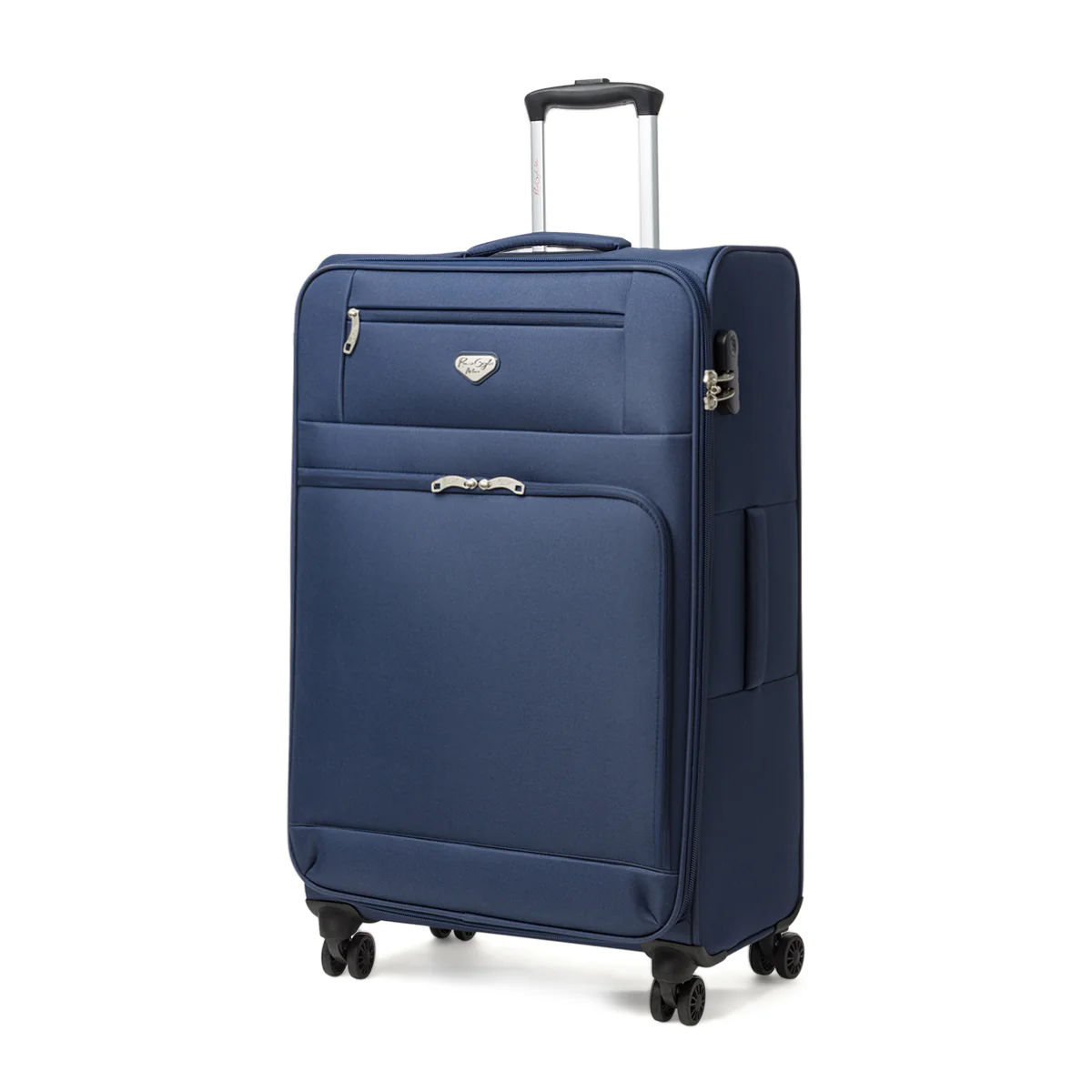 Valigia grande da viaggio per stiva blu in tessuto Romeo Gigli Milano