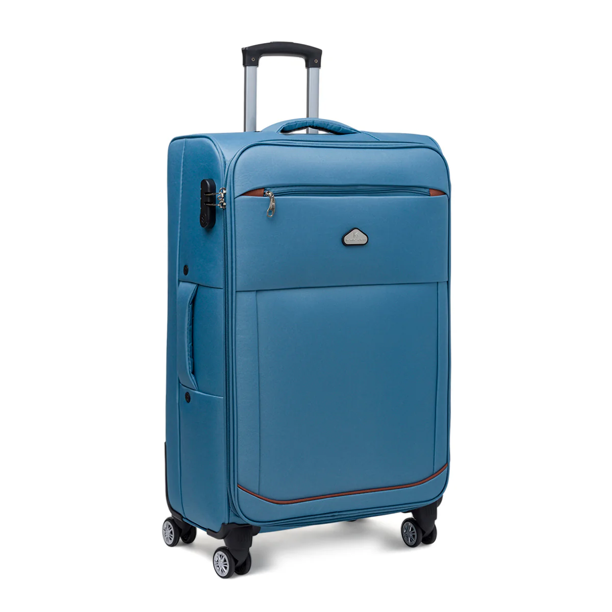 Valigia grande in tessuto azzurro Romeo Gigli
