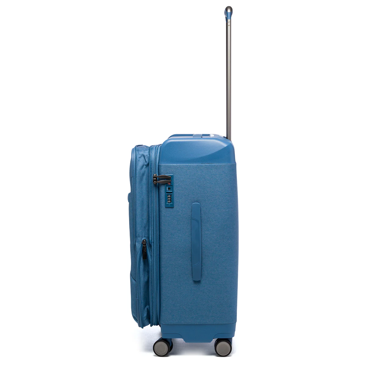 Trolley medio in tessuto e ABS colore blu Romeo Gigli - Image 3