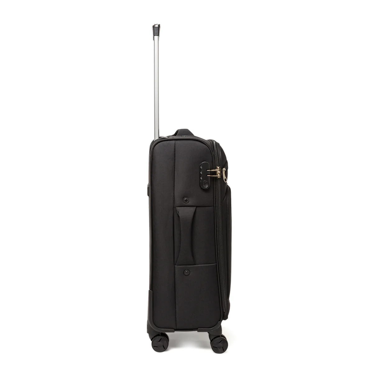 Valigia media trolley nera Romeo Gigli Milano in tessuto resistente - Image 2