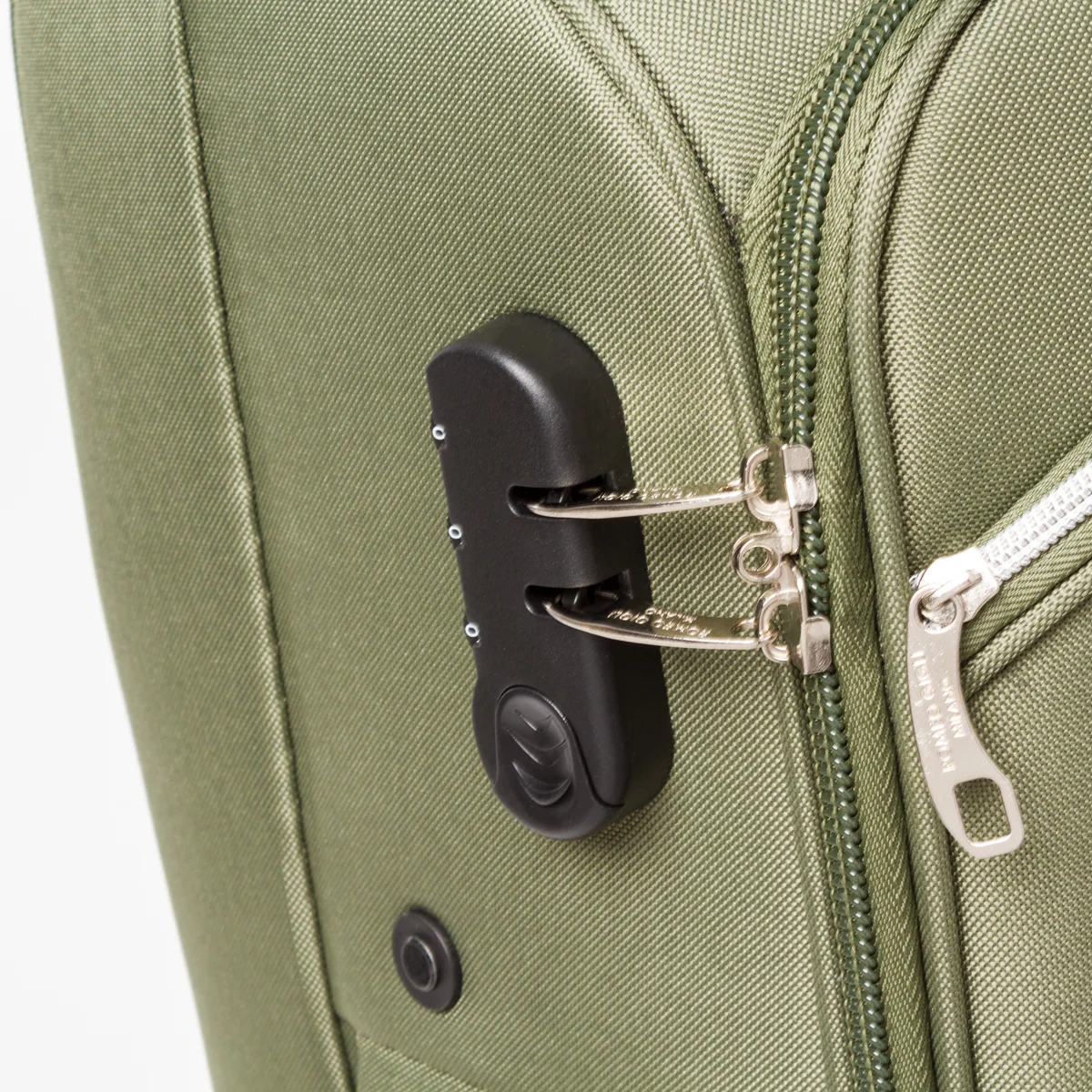 Valigia media verde militare Romeo Gigli Milano a 4 ruote spinner - Image 4
