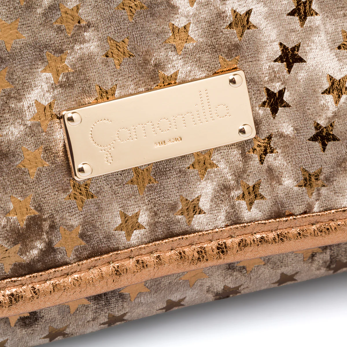 Vanity case oro e grigio da donna con chiusura a zip Camomilla Milano - Image 3