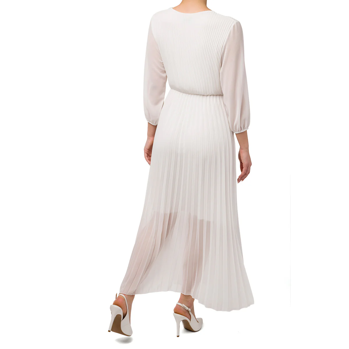 Vestito bianco burro effetto plisse da donna Swish Jeans - Image 2