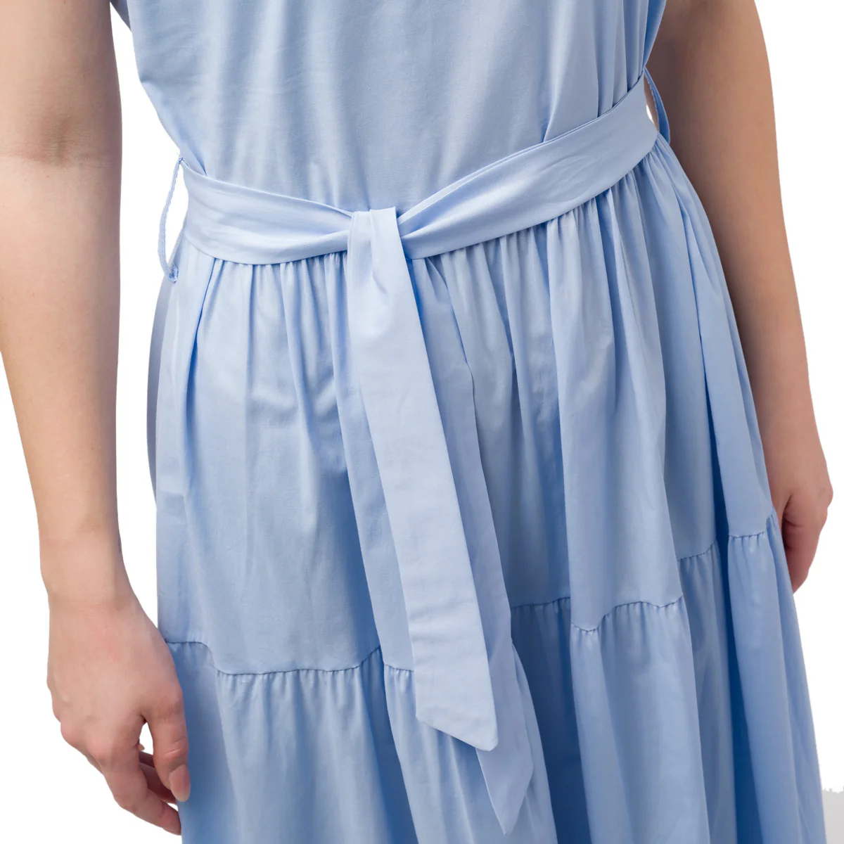 Vestito lungo azzurro da donna a maniche corte Swish Jeans - Image 3