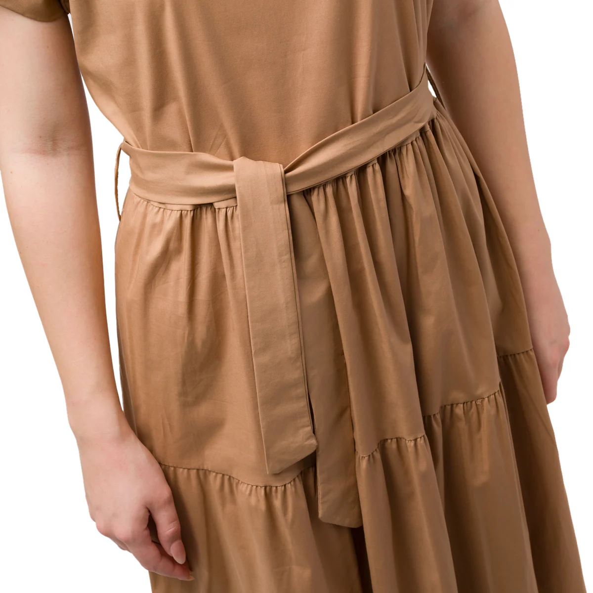 Vestito lungo marrone da donna a maniche corte Swish Jeans - Image 3