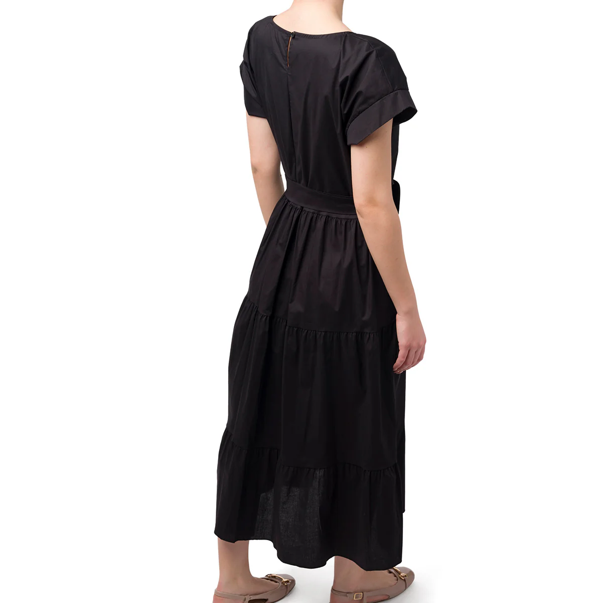 Vestito lungo nero da donna a maniche corte Swish Jeans - Image 2