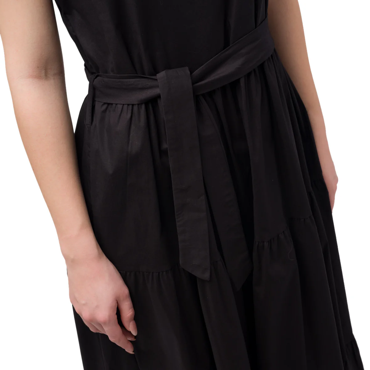 Vestito lungo nero da donna a maniche corte Swish Jeans - Image 3