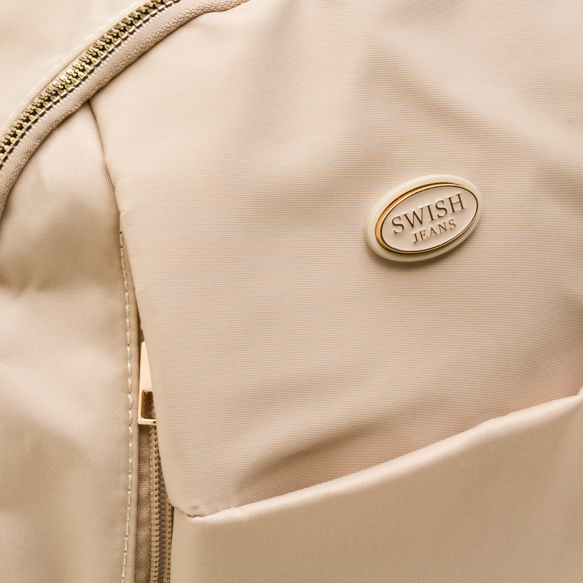 Zaino Beige da Donna effetto lucido con logo Swish Jeans - Image 3