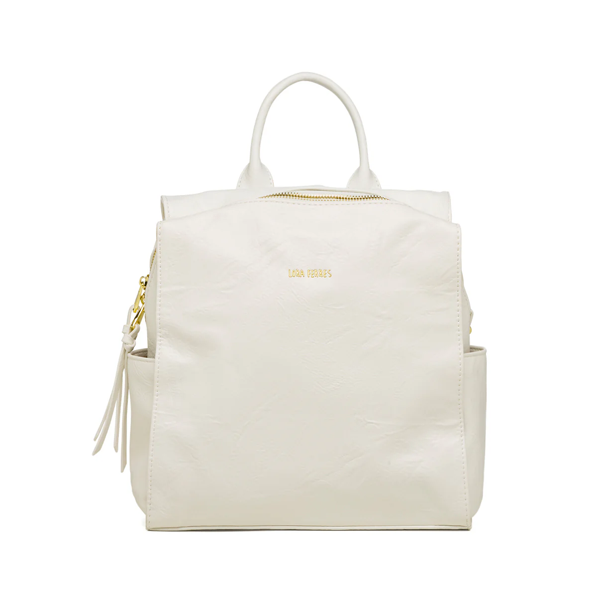 Zaino bianco da donna con tasche esterne Lora Ferres