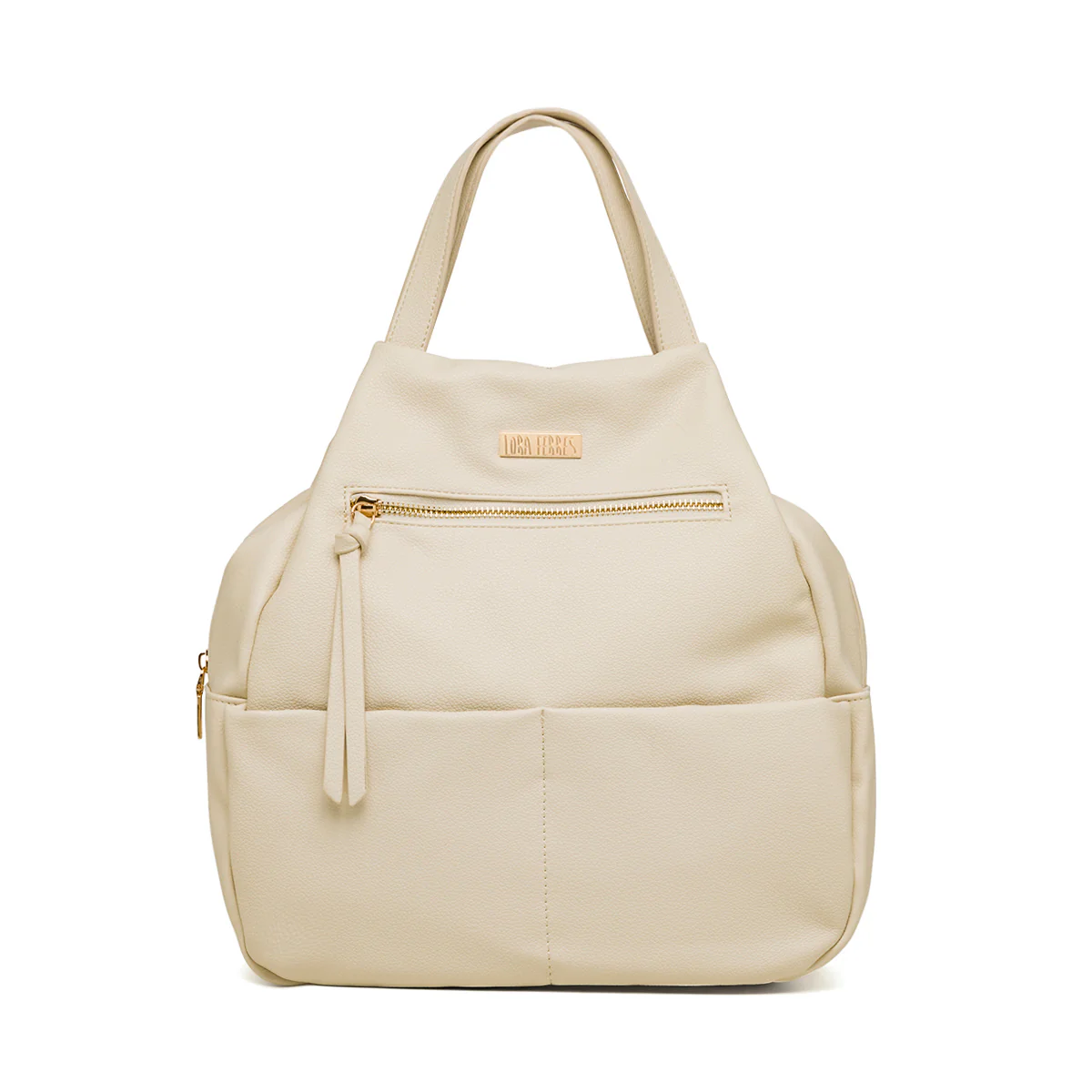Zaino bianco latte con tasche esterne da donna Lora Ferres