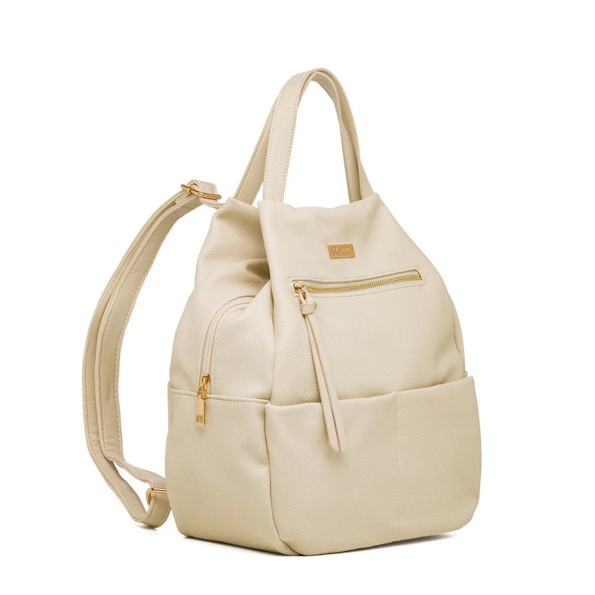 Zaino bianco latte con tasche esterne da donna Lora Ferres - Image 2