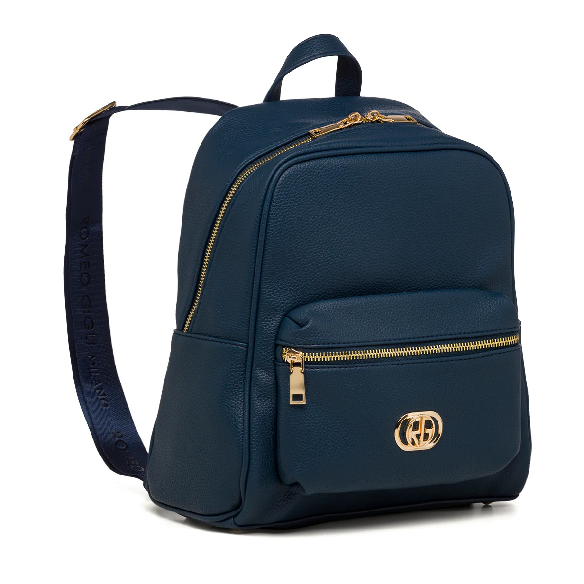 Zaino blu da donna con logo frontale Romeo Gigli Milano Cristy - Image 2