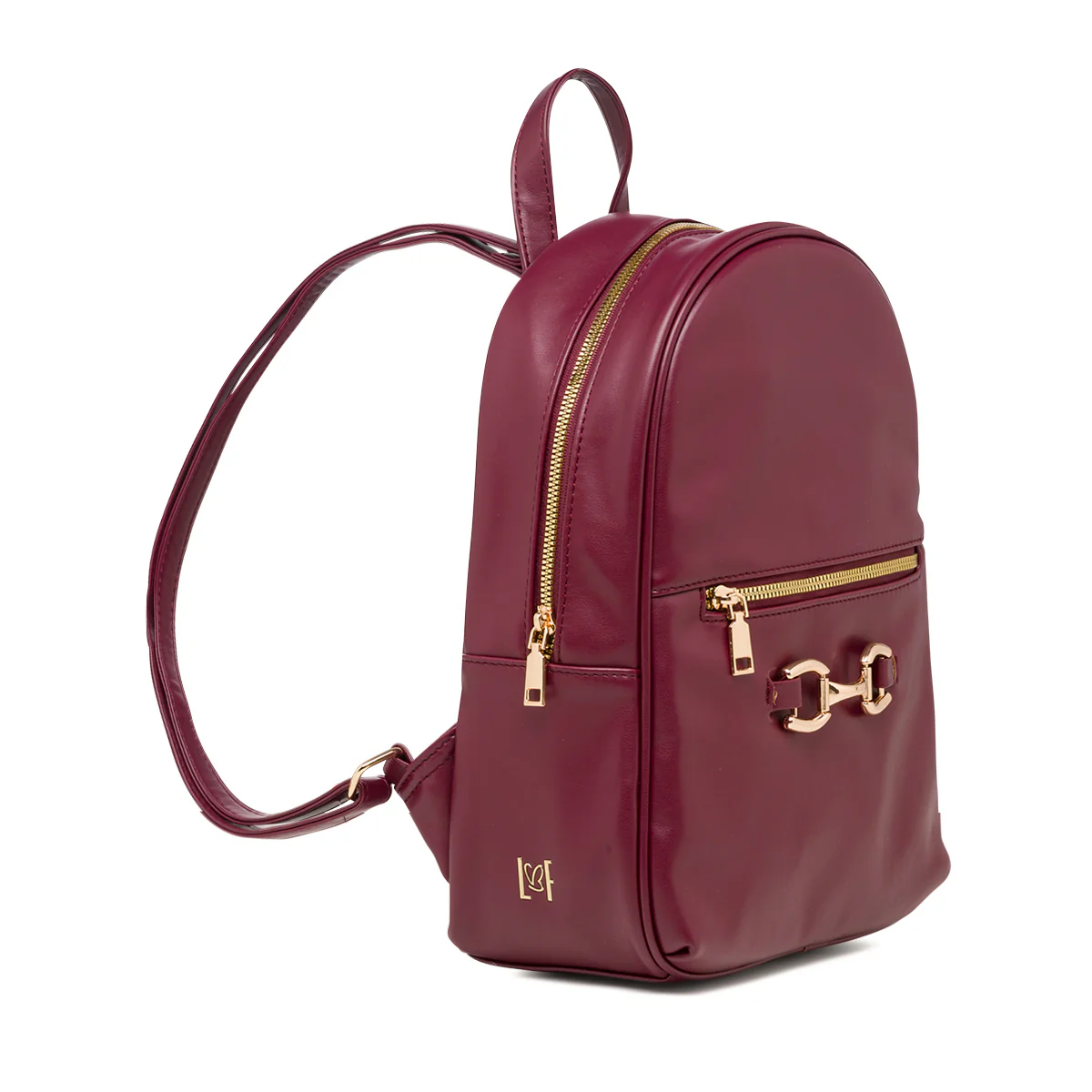 Zaino bordeaux da donna con morsetto dorato Lora Ferres - Image 2