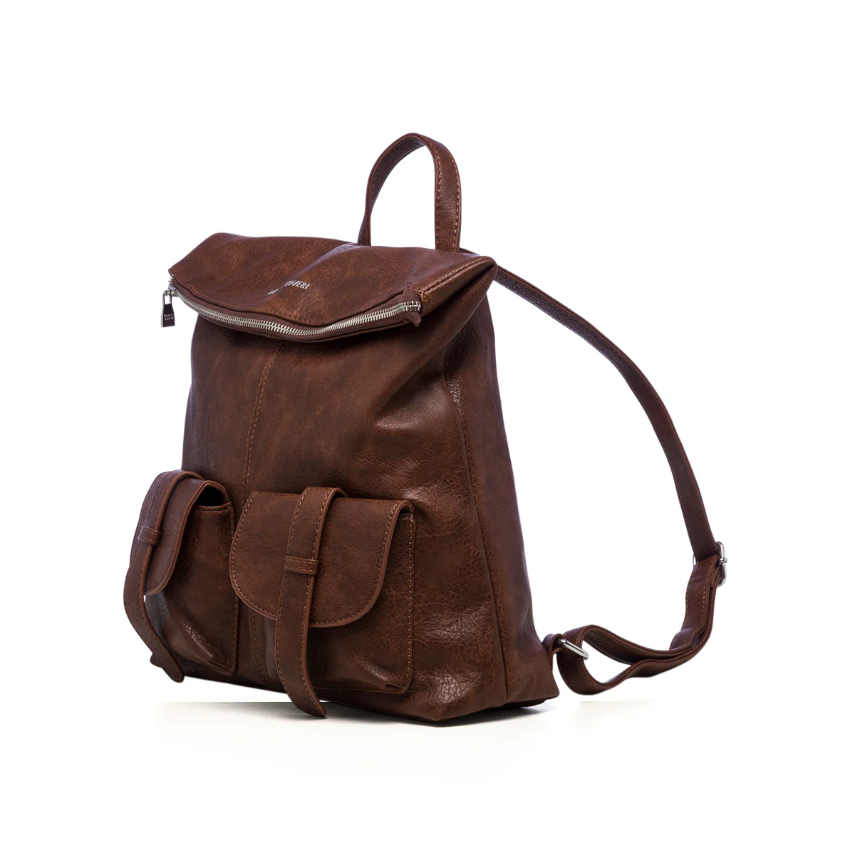 Zaino color cuoio da donna con tasche anteriori Enrico Coveri - Image 2