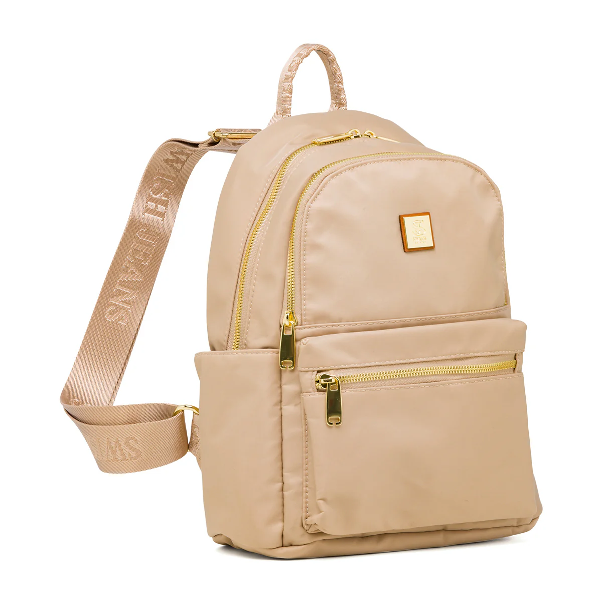 Zaino da donna beige con logo Swish Jeans