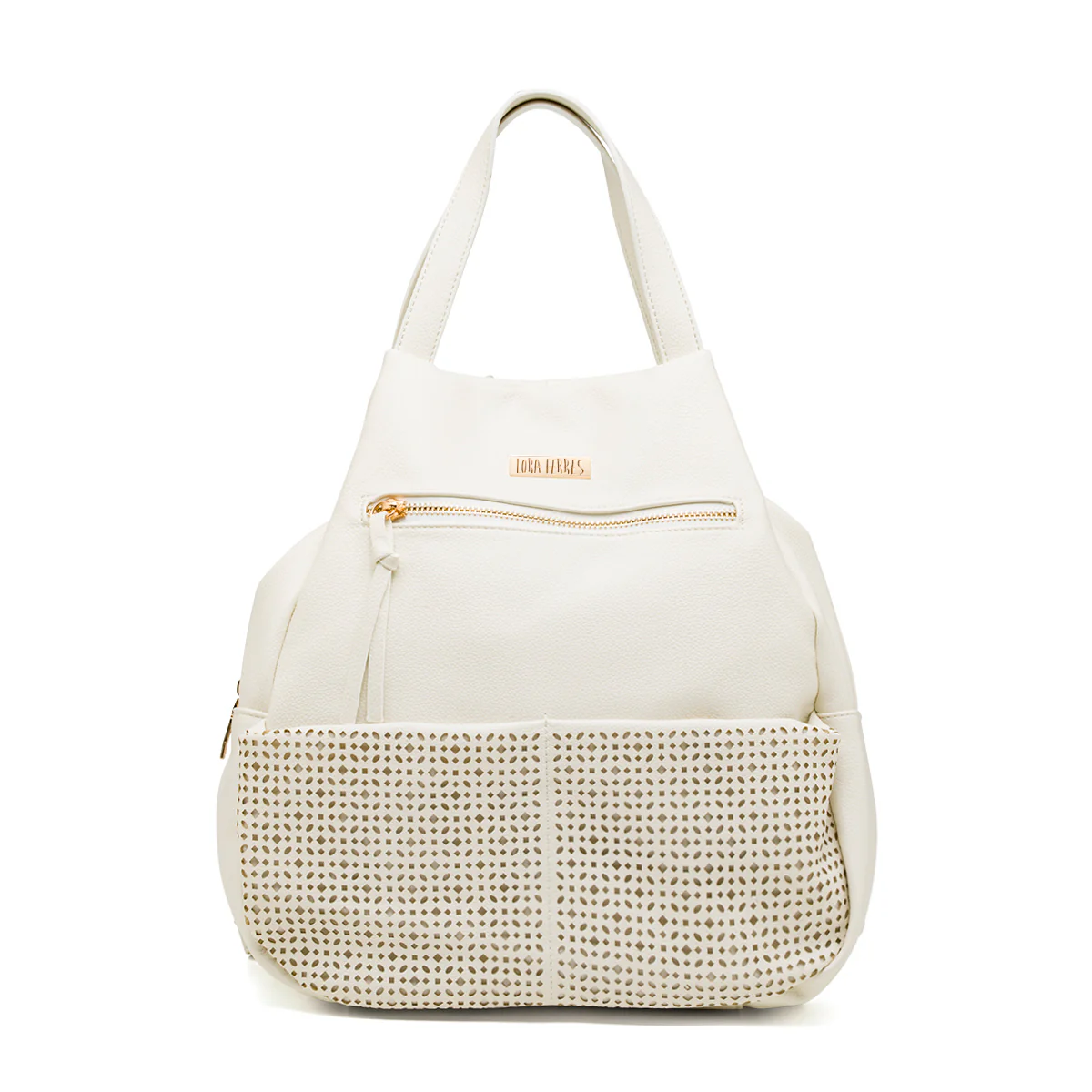 Zaino da donna bianco con dettagli traforati Lora Ferres - Image 2