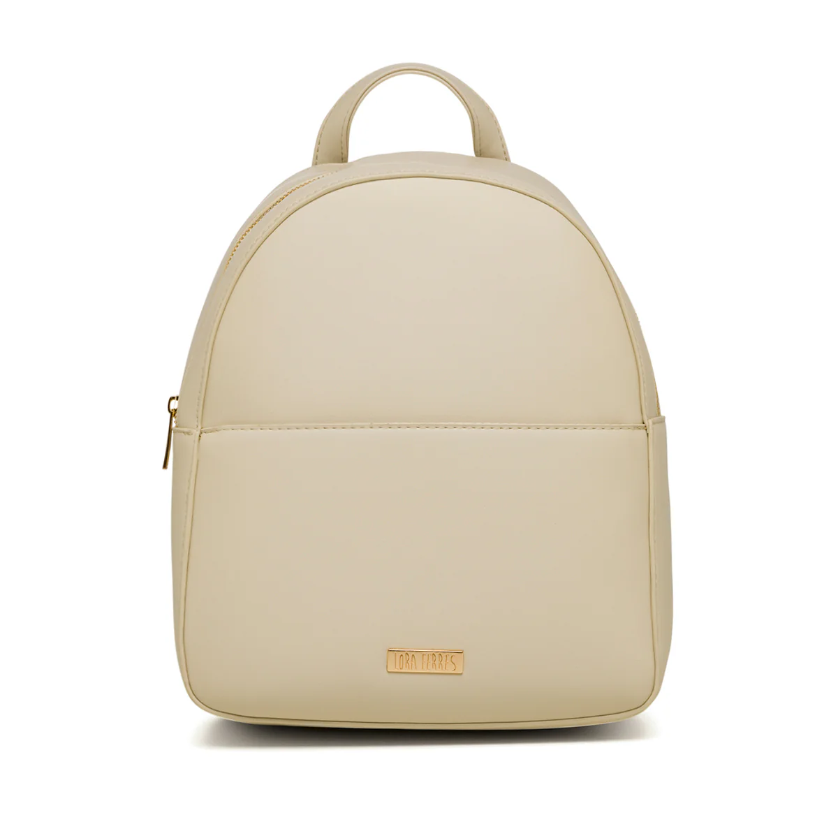 Zaino da donna bianco off-white con tasca esterna Lora Ferres
