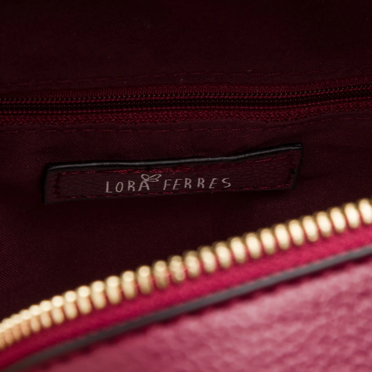 Zaino da donna bordeaux con logo Lora Ferres - Image 4