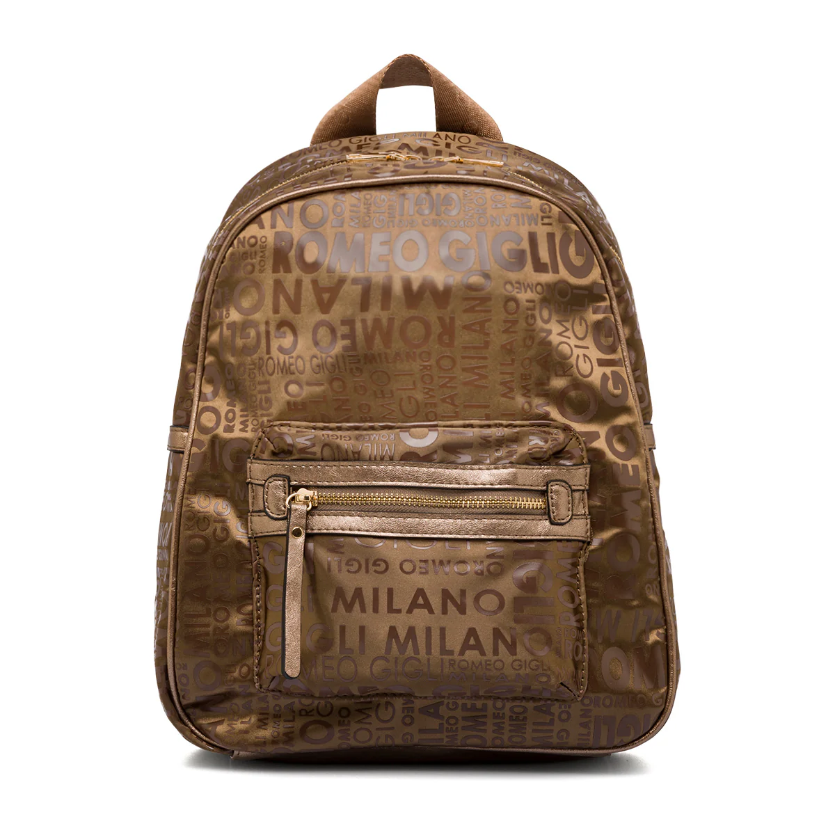 Zaino da donna bronzo effetto metallizzato con glitter e logo Romeo Gigli Milano - Image 2