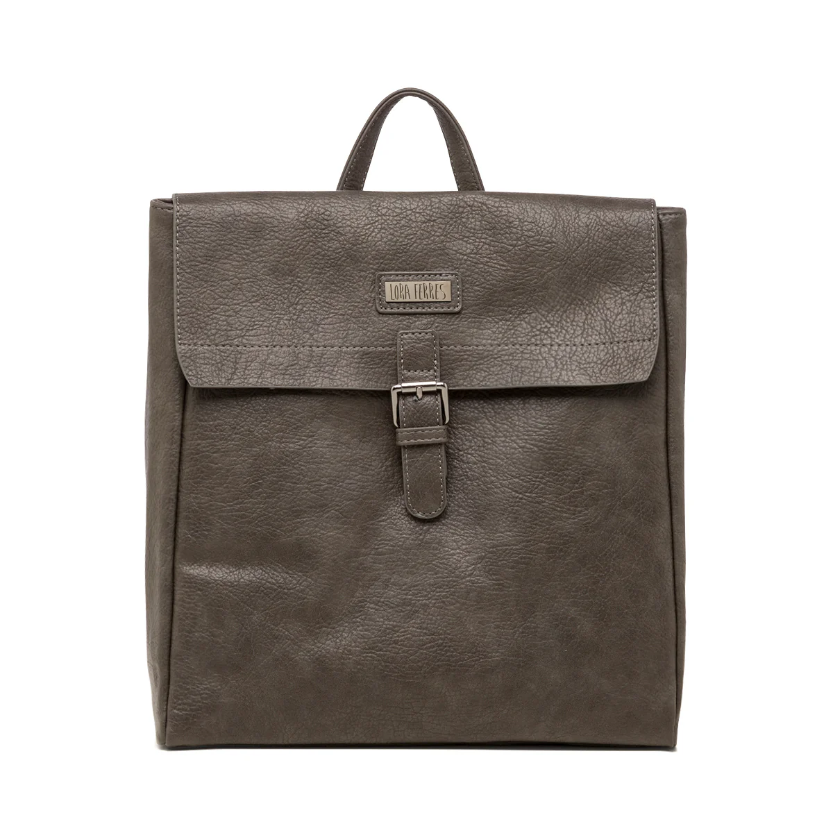Zaino da donna color grigio con logo Lora Ferres