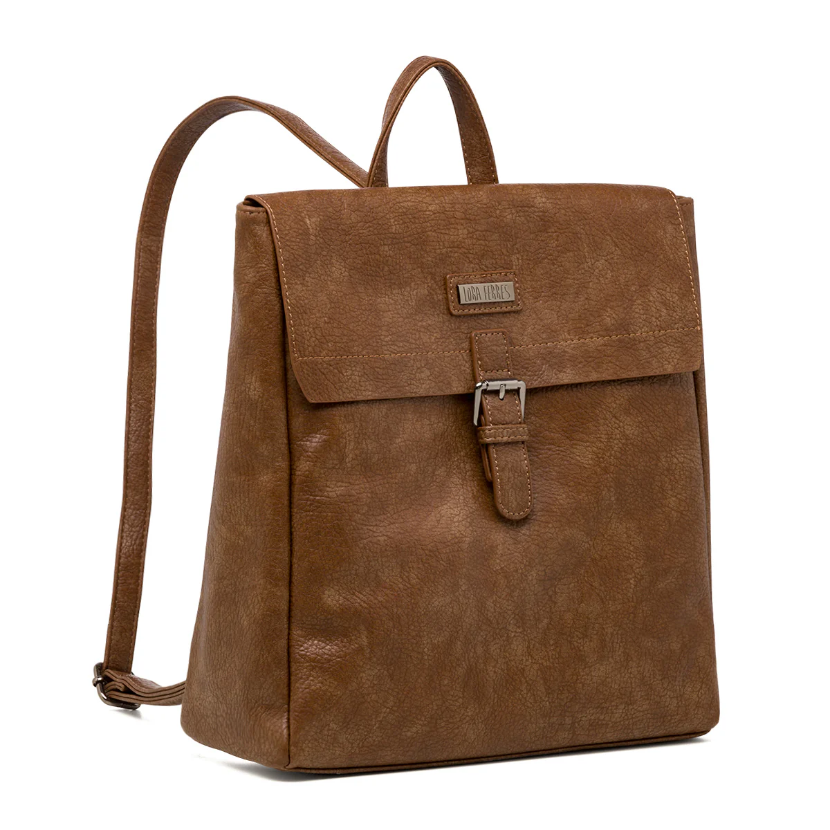 Zaino da donna color marrone con logo Lora Ferres - Image 2