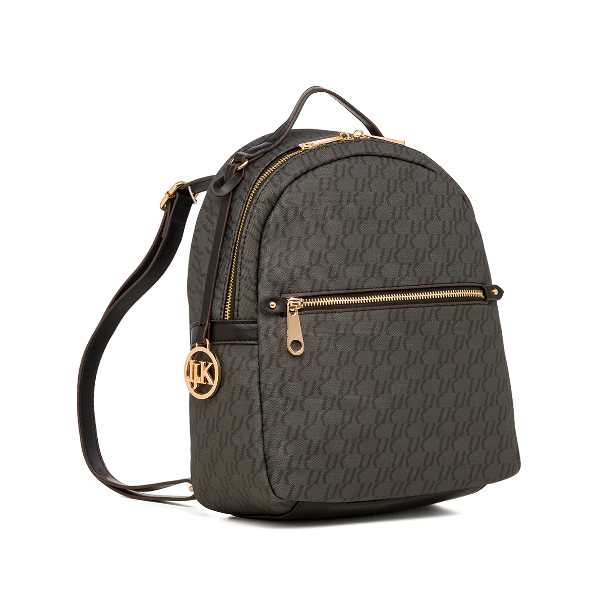 Zaino da donna nero e grigio con logo pendente dorato Lumberjack - Image 2