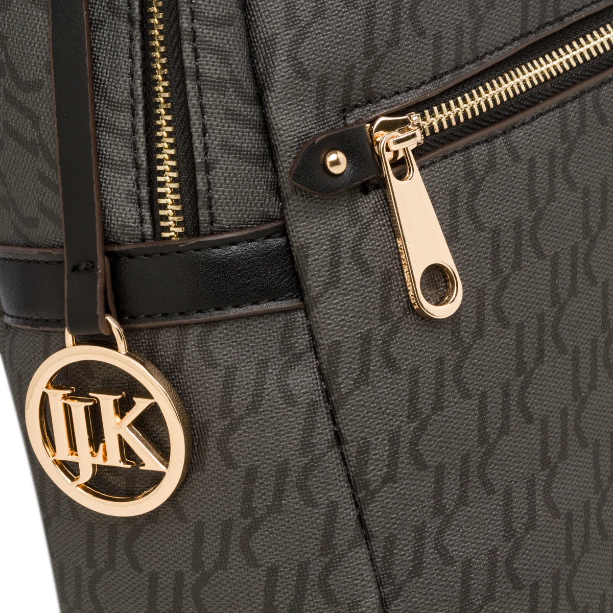 Zaino da donna nero e grigio con logo pendente dorato Lumberjack - Image 3