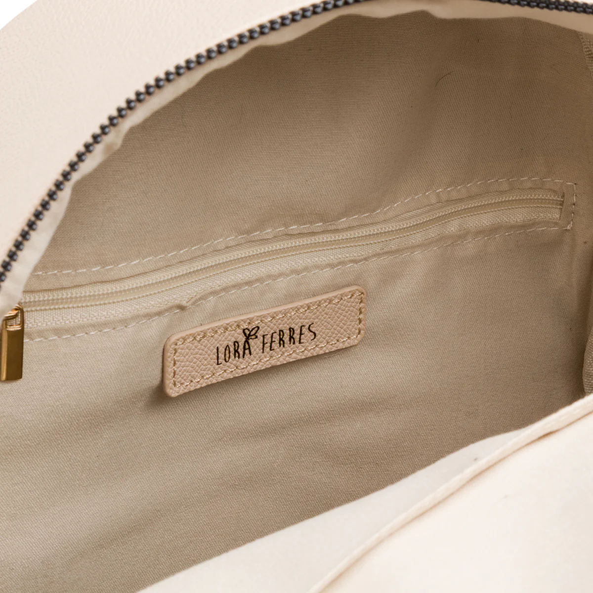 Zaino da donna nude con tasche e logo Lora Ferres - Image 4