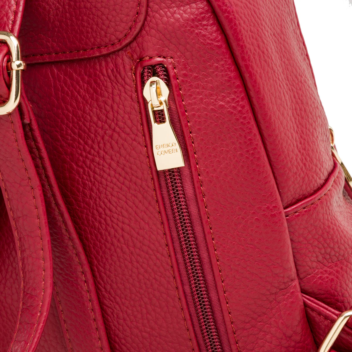 Zaino da donna rosso con logo Enrico Coveri - Image 3